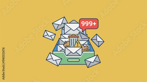 Smartphone with many emails.