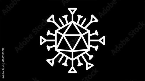 White Geometric Symbol Isolated.