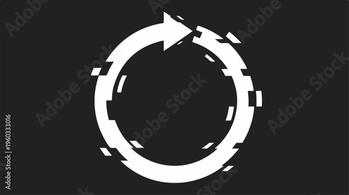 White Circular Arrow Icon.