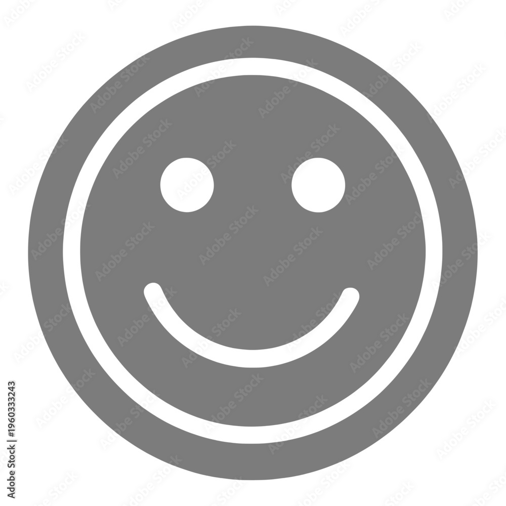 Fototapeta premium Happy Face With Black Outline Vector Icon