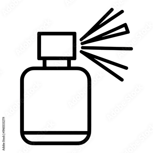 Line Icon Of Spray Bottle With Mist