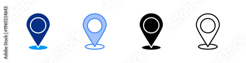 Location Multiple Style Icon Set Vector 