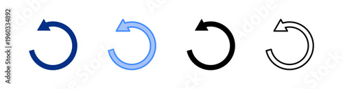 Return Multiple Style Icon Set Vector 