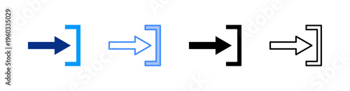 Enter Multiple Style Icon Set Vector 