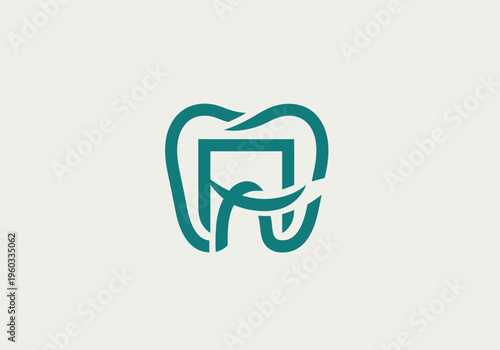 Dental health logo design concept with tooth shape and abstract elements, perfect for dental clinics and oral hygiene brands