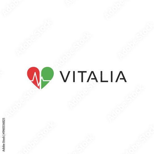 VITALIA - A Modern and Clean Logo Design Featuring a Heartbeat Pulse Integrated with the Brand Name, Evoking Health and Vitality