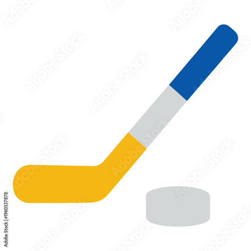 Hockey Stick and Puck Vector Icon