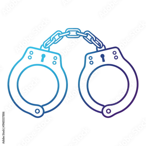 Neon Glowing Handcuffs Vector Icon