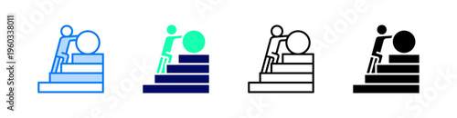 Struggle Multiple Style Icon Set Vector 