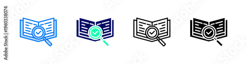 Research Multiple Style Icon Set Vector 