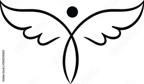 Minimal Angel Wings Logo