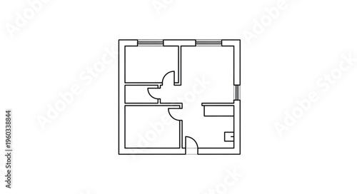 Detailed architectural blueprint showcasing a modern residential apartment layout with multiple rooms and spaces.