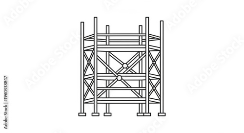 Detailed architectural scaffolding structure design for construction projects and building.