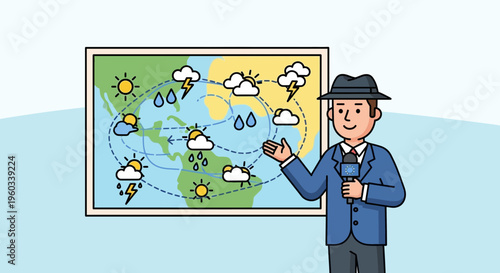 Meteorologist Presents Global Weather Forecast Report