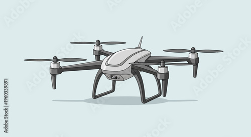 Modern Quadcopter Drone Levitating With Precision Technology