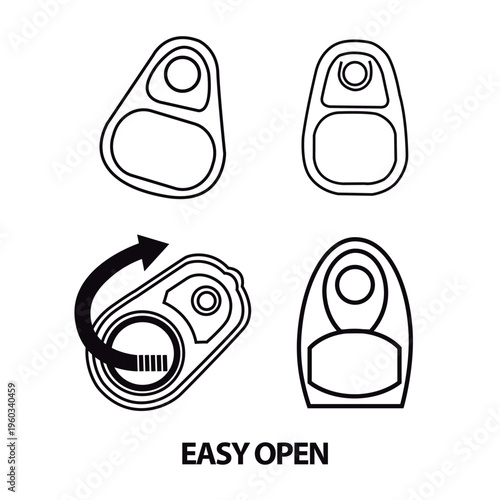 lid Easy Open Can Label Ring Pull Aluminum.
