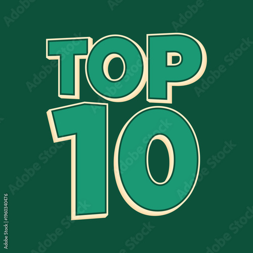 Top 10 Text Design Retro Style Vector Illustration
