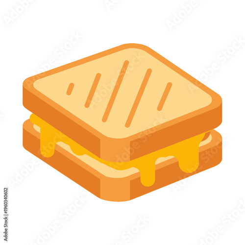 Grilled Cheese Sandwich with Melted Cheese.