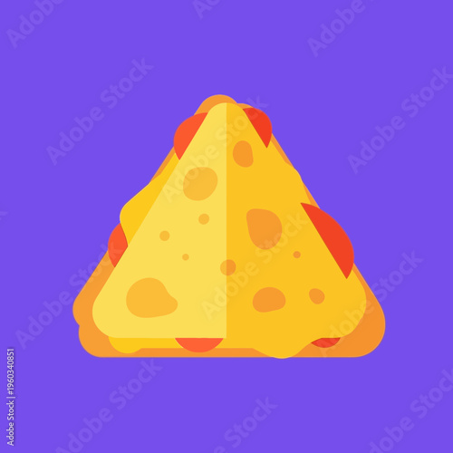 Melted cheese slice on food.