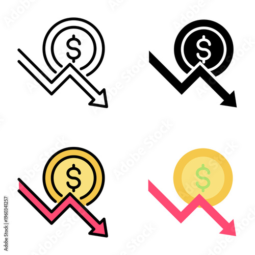 Failure icon collection of various styles for design branding, print and digital media