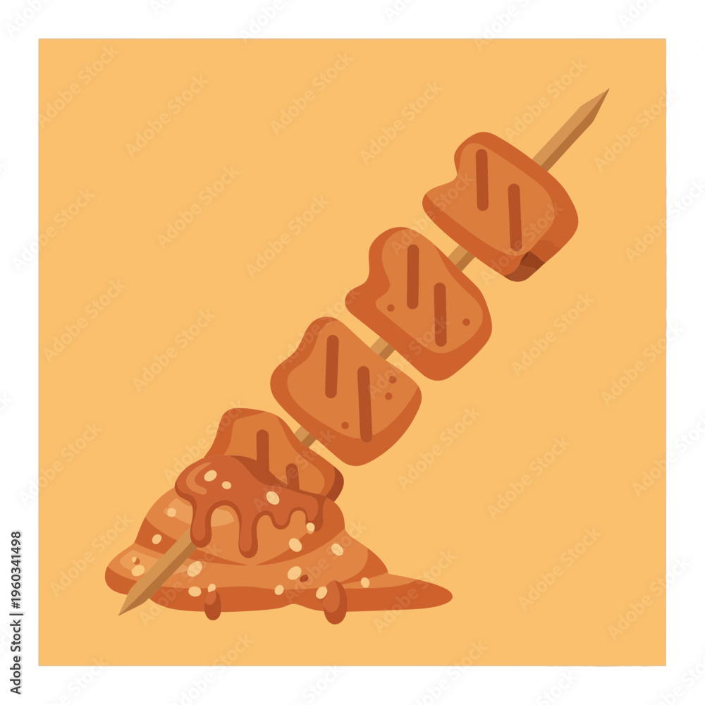 Fototapeta premium Delicious skewers of marinated meat.