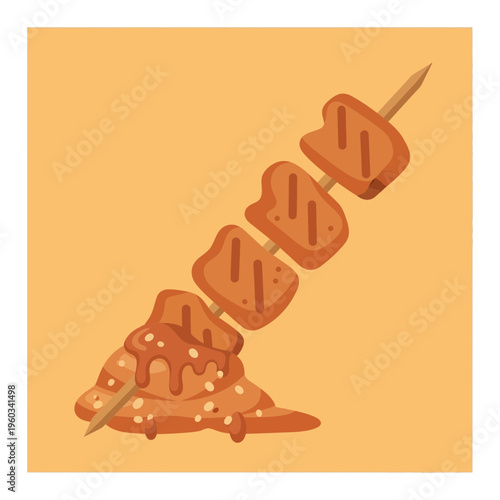 Delicious skewers of marinated meat.