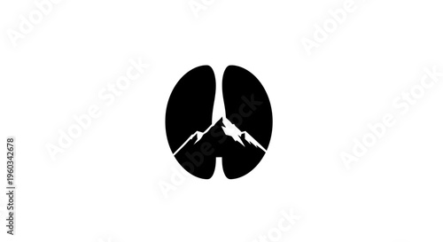 Mountain Peak Inside Peace Symbol Silhouette