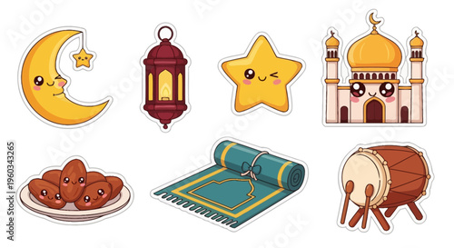 Ramadan Kareem Muslim Symbols.