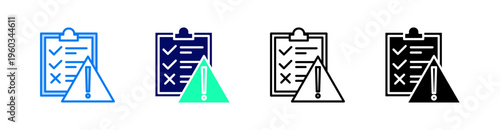 Risk Multiple Style Icon Set Vector 