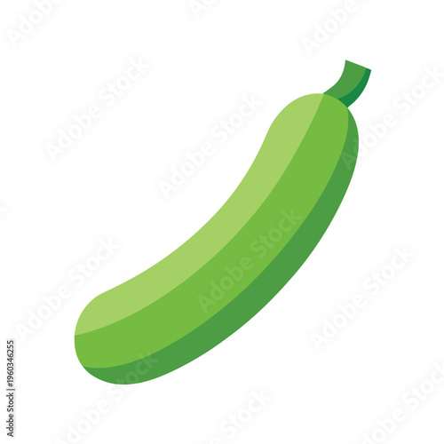 Fresh green zucchini or cucumber vegetable isolated on a white background