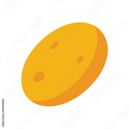 Oval yellow potato vegetable icon, healthy food ingredient vector illustration