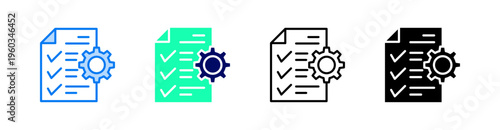 Project Management Multiple Style Icon Set Vector 