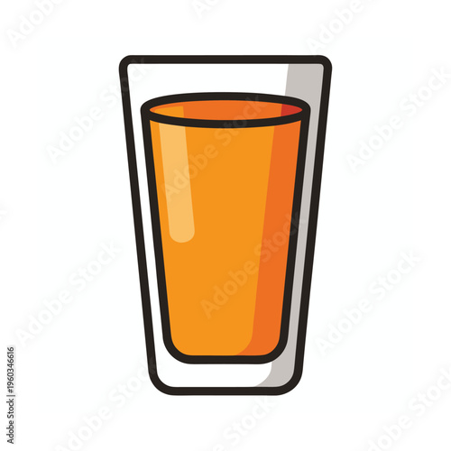 Glass of orange juice vector illustration. refreshing drink with vitamin c