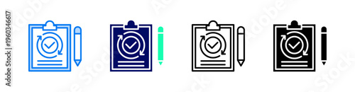Project Multiple Style Icon Set Vector 