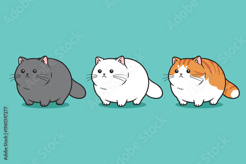 Chubby Orange Tabby Cat – Cute Cartoon Vector Illustration