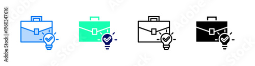 Business Solution Multiple Style Icon Set Vector 