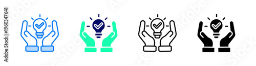 Solution Multiple Style Icon Set Vector 