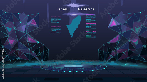Geometric representation of israel and palestine with data visualization
