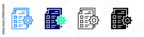 Management Multiple Style Icon Set Vector 