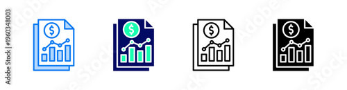 Finance Multiple Style Icon Set Vector 