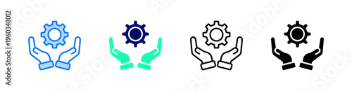 Service Multiple Style Icon Set Vector 