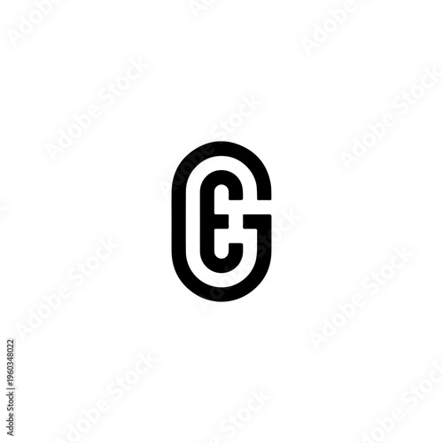 Geometric Initial G and E Monogram Logo, Modern Corporate Lettermark Icon, Minimalist Interlocking Typography Design