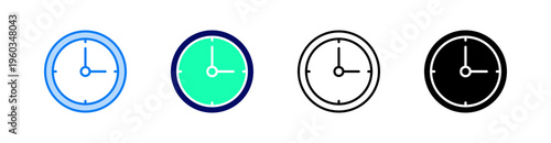 Time Multiple Style Icon Set Vector 