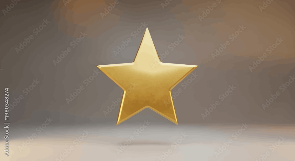 Obraz premium Premium Golden Star Icon: Symbol of Success, Achievement, Excellence, Quality Rating, Reward, and Best Choice Concept