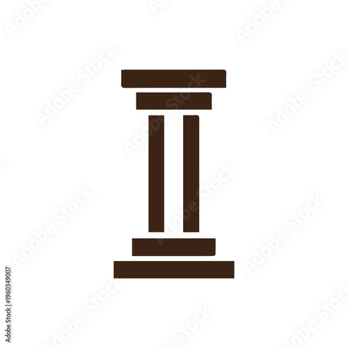 Minimalist Brown Pillar Icon Symbolizing Strength and Stability