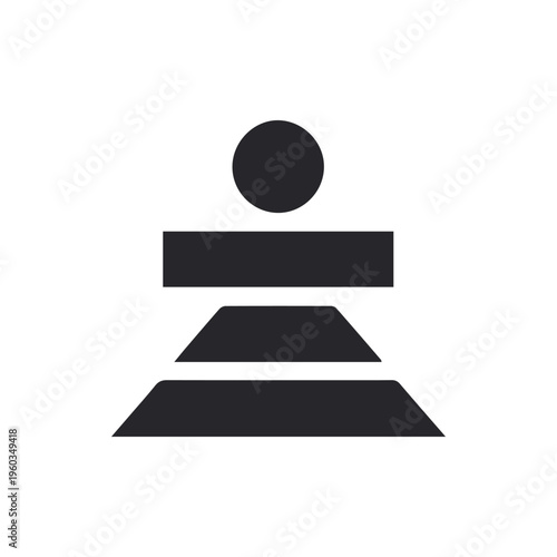 Bold Geometric Symbol Representing a Person or Hierarchical Structure