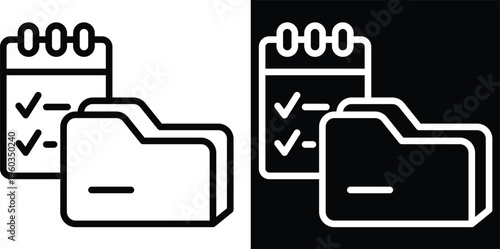 organizing Two-tone version in black and white background