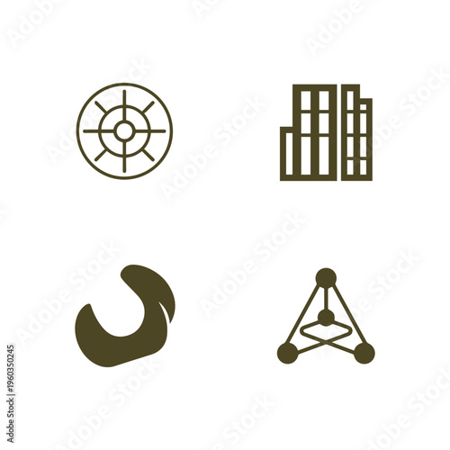 A Modern Collection of Minimalist Abstract Icons for Branding Design