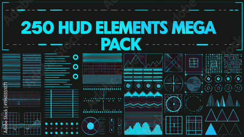 Displaying a large collection of 250 hud elements for a mega pack