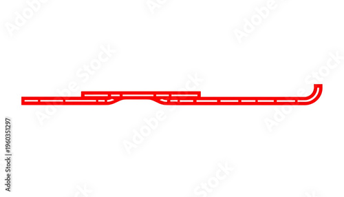 las vegas strip street circuit vector icon, formula grand prix race track outline, red linear racing circuit design, nevada motorsport map symbol, professional racing track layout illustration